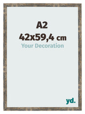 Cornice 42x59 4cm A2 Blu Oro Fondente MDF Bologna Davanti Dimensione | Yourdecoration.it