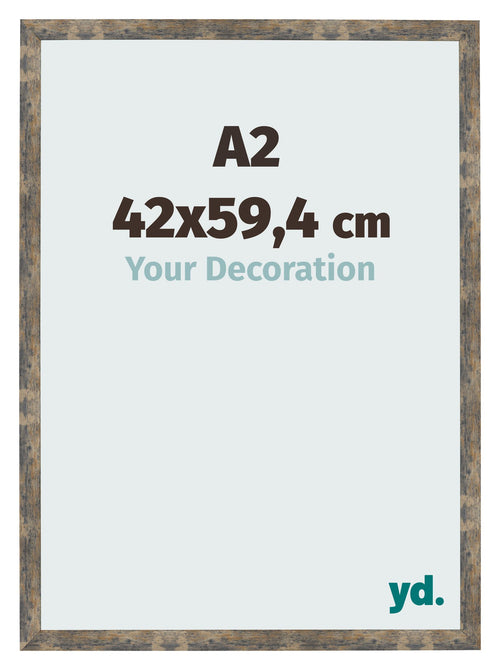 Cornice 42x59 4cm A2 Blu Oro Fondente MDF Bologna Davanti Dimensione | Yourdecoration.it