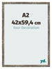 Cornice 42x59 4cm A2 Blu Oro Fondente MDF Bologna Davanti Dimensione | Yourdecoration.it