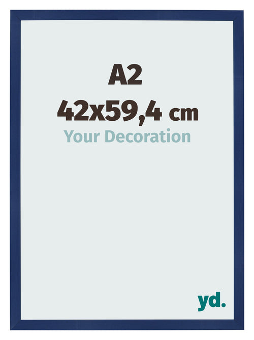 Cornice 42x59 4cm A2 Blu Scuro Spazzato MDF Bologna Davanti Dimensione | Yourdecoration.it