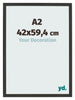 Cornice 42x59 4cm A2 Grana Di Legno Nero MDF Bologna Davanti Dimensione | Yourdecoration.it