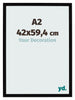 Cornice 42x59 4cm A2 Nero Lucente MDF Bologna Davanti Dimensione | Yourdecoration.it