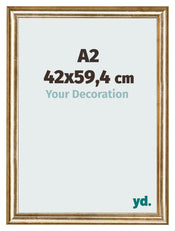 Cornice 42x59 4cm A2 Oro Antico MDF Lazio Davanti Dimensione | Yourdecoration.it