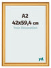 Cornice 42x59 4cm A2 Oro Opaco MDF Lazio Davanti Dimensione | Yourdecoration.it