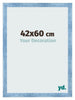 Cornice 42x60cm Blu Acceso Spazzato MDF Pisa Davanti Dimensione | Yourdecoration.it