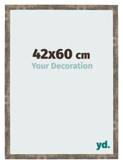 Cornice 42x60cm Blu Oro Fondente MDF Bologna Davanti Dimensione | Yourdecoration.it
