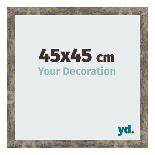 Cornice 45x45cm Blu Oro Fondente MDF Bologna Davanti Dimensione | Yourdecoration.it