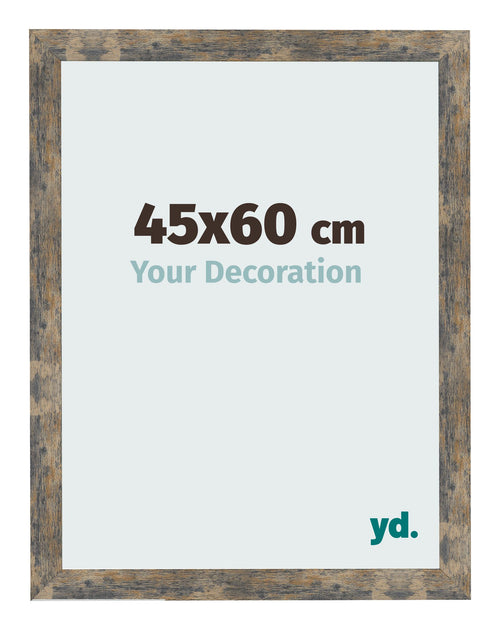 Cornice 45x60cm Blu Oro Fondente MDF Bologna Davanti Dimensione | Yourdecoration.it