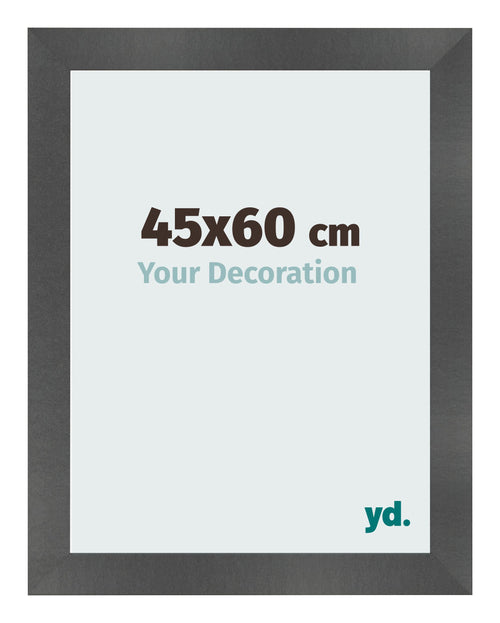Cornice 45x60cm Nero Argento Lucido MDF Pisa Davanti Dimensione | Yourdecoration.it