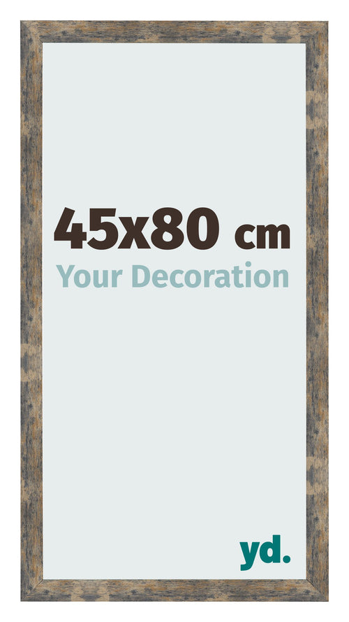 Cornice 45x80cm Blu Oro Fondente MDF Bologna Davanti Dimensione | Yourdecoration.it