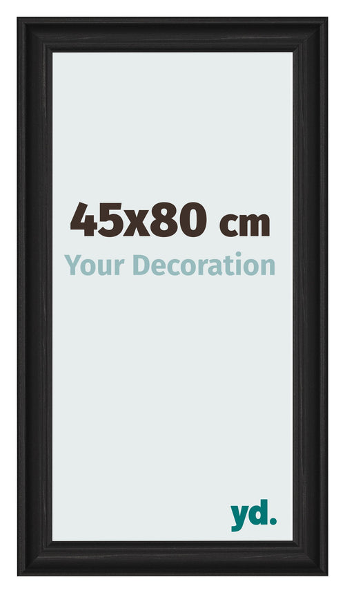 Cornice 45x80cm Grana Di Legno Nero MDF Lazio Davanti Dimensione | Yourdecoration.it