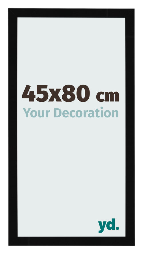 Cornice 45x80cm Nero Lucente MDF Bologna Davanti Dimensione | Yourdecoration.it