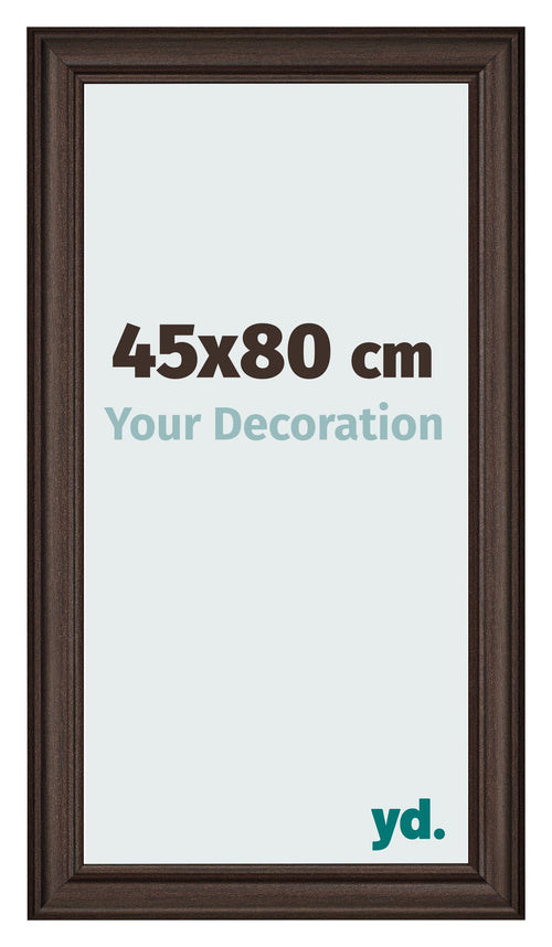 Cornice 45x80cm Quercia Scura MDF Lazio Davanti Dimensione | Yourdecoration.it