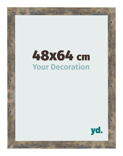 Cornice 48x64cm Blu Oro Fondente MDF Bologna Davanti Dimensione | Yourdecoration.it