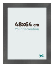 Cornice 48x64cm Nero Argento Lucido MDF Pisa Davanti Dimensione | Yourdecoration.it