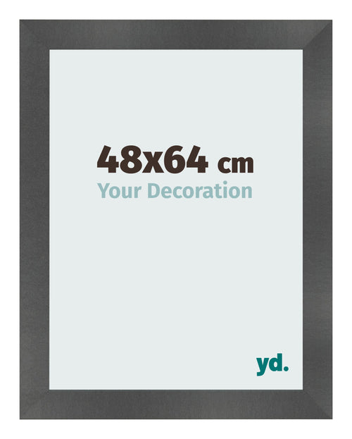 Cornice 48x64cm Nero Argento Lucido MDF Pisa Davanti Dimensione | Yourdecoration.it
