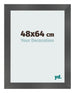 Cornice 48x64cm Nero Argento Lucido MDF Pisa Davanti Dimensione | Yourdecoration.it