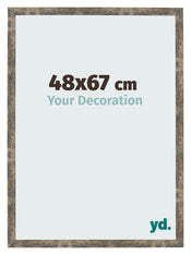 Cornice 48x67cm Blu Oro Fondente MDF Bologna Davanti Dimensione | Yourdecoration.it