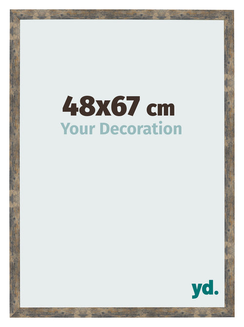 Cornice 48x67cm Blu Oro Fondente MDF Bologna Davanti Dimensione | Yourdecoration.it