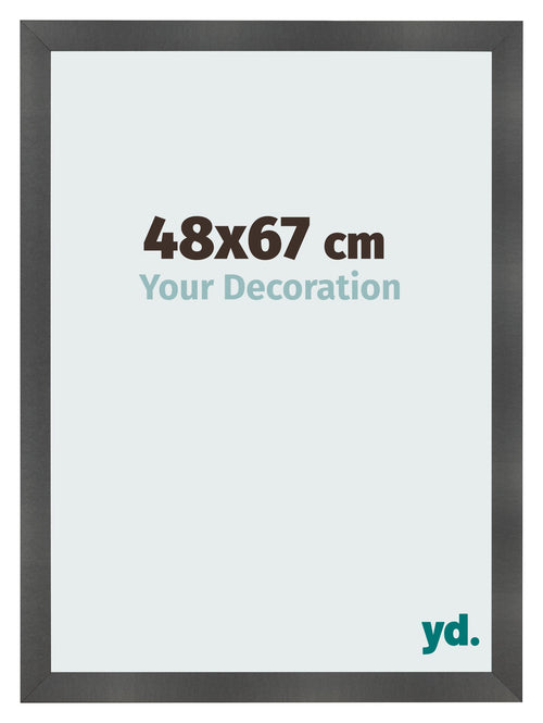Cornice 48x67cm Nero Argento Lucido MDF Pisa Davanti Dimensione | Yourdecoration.it