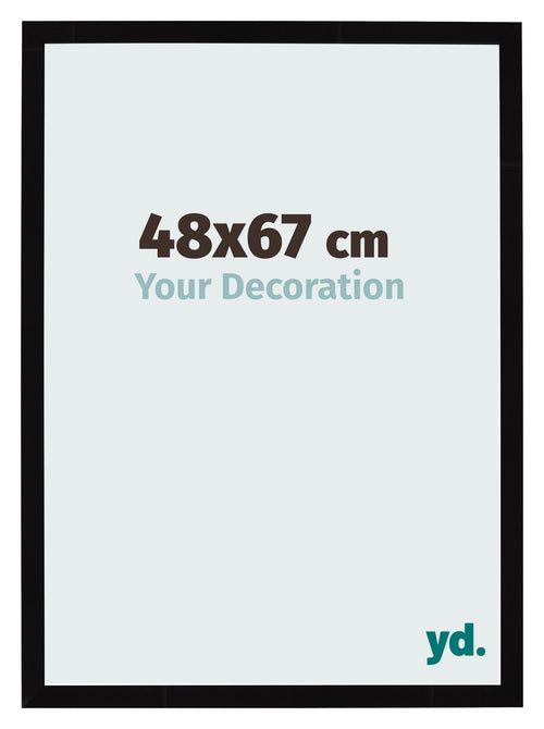 Cornice 48x67cm Nero Lucente MDF Bologna Davanti Dimensione | Yourdecoration.it