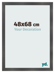 Cornice 48x68cm Nero Argento Lucido MDF Pisa Davanti Dimensione | Yourdecoration.it