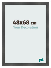 Cornice 48x68cm Nero Argento Lucido MDF Pisa Davanti Dimensione | Yourdecoration.it