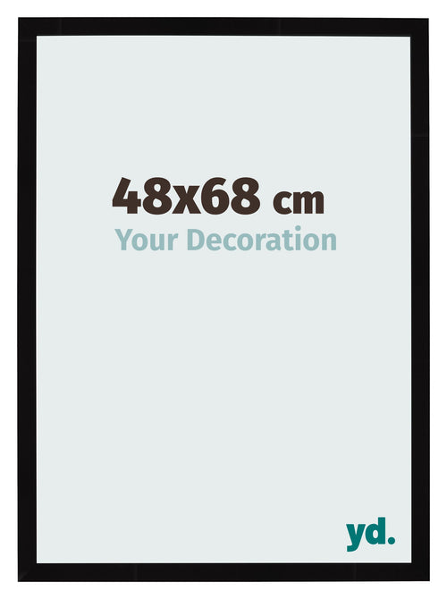 Cornice 48x68cm Nero Lucente MDF Bologna Davanti Dimensione | Yourdecoration.it