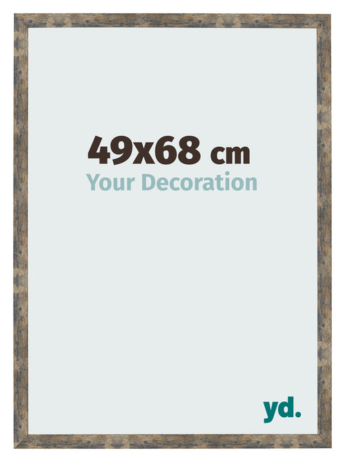 Cornice 49x68cm Blu Oro Fondente MDF Bologna Davanti Dimensione | Yourdecoration.it