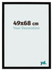 Cornice 49x68cm Nero Lucente MDF Bologna Davanti Dimensione | Yourdecoration.it