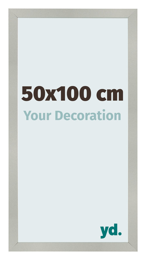 Cornice 50x100cm Argento Opaco MDF Bologna Davanti Dimensione | Yourdecoration.it