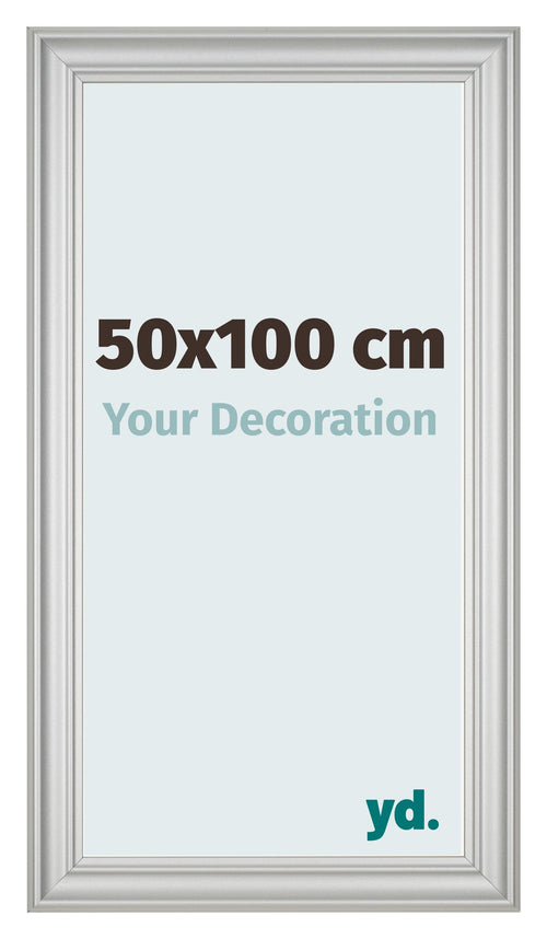 Cornice 50x100cm Argento Opaco MDF Lazio Davanti Dimensione | Yourdecoration.it