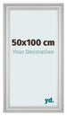Cornice 50x100cm Argento Opaco MDF Lazio Davanti Dimensione | Yourdecoration.it