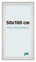 Cornice 50x100cm Bianco Spazzato MDF Lazio Davanti Dimensione | Yourdecoration.it
