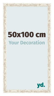 Cornice 50x100cm Bianco Vintage MDF Bologna Davanti Dimensione | Yourdecoration.it