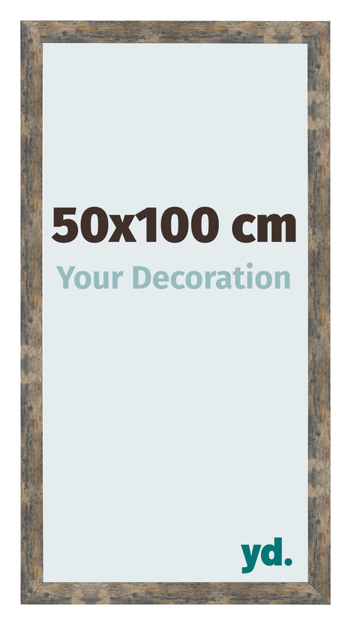 Cornice 50x100cm Blu Oro Fondente MDF Bologna Davanti Dimensione | Yourdecoration.it
