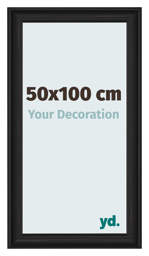 Cornice 50x100cm Grana Di Legno Nero MDF Lazio Davanti Dimensione | Yourdecoration.it
