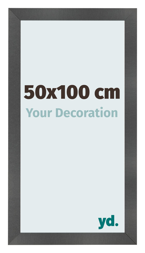 Cornice 50x100cm Nero Argento Lucido MDF Pisa Davanti Dimensione | Yourdecoration.it