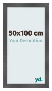 Cornice 50x100cm Nero Argento Lucido MDF Pisa Davanti Dimensione | Yourdecoration.it