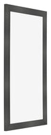 Cornice 50x100cm Nero Argento Lucido MDF Pisa Davanti Obliquo | Yourdecoration.it
