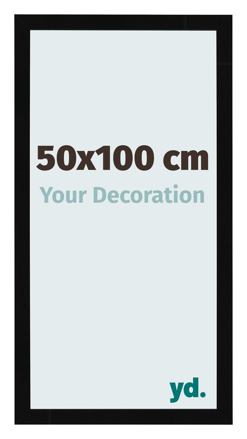 Cornice 50x100cm Nero Lucente MDF Bologna Davanti Dimensione | Yourdecoration.it