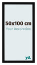 Cornice 50x100cm Nero Lucente MDF Bologna Davanti Dimensione | Yourdecoration.it