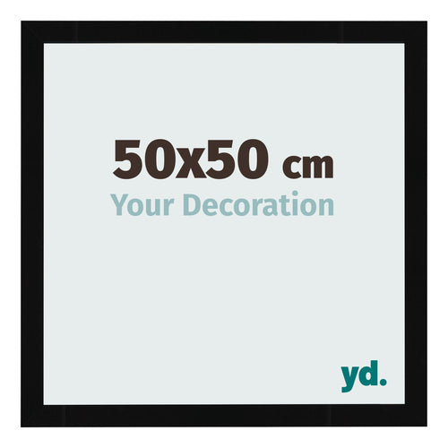 Cornice 50x50cm Nero Lucente MDF Bologna Davanti Dimensione | Yourdecoration.it
