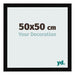 Cornice 50x50cm Nero Lucente MDF Bologna Davanti Dimensione | Yourdecoration.it