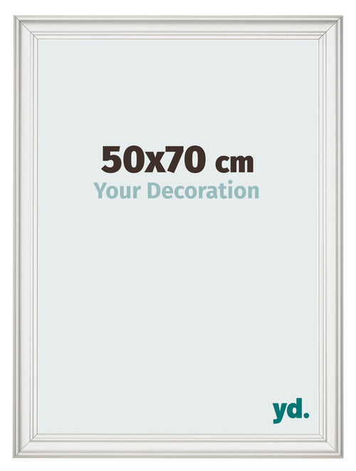 Cornice 50x70cm Bianco Spazzato MDF Lazio Davanti Dimensione | Yourdecoration.it