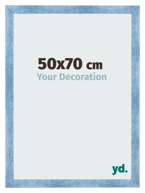 Cornice 50x70cm Blu Acceso Spazzato MDF Pisa Davanti Dimensione | Yourdecoration.it
