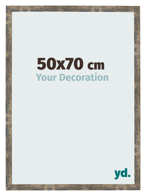 Cornice 50x70cm Blu Oro Fondente MDF Bologna Davanti Dimensione | Yourdecoration.it