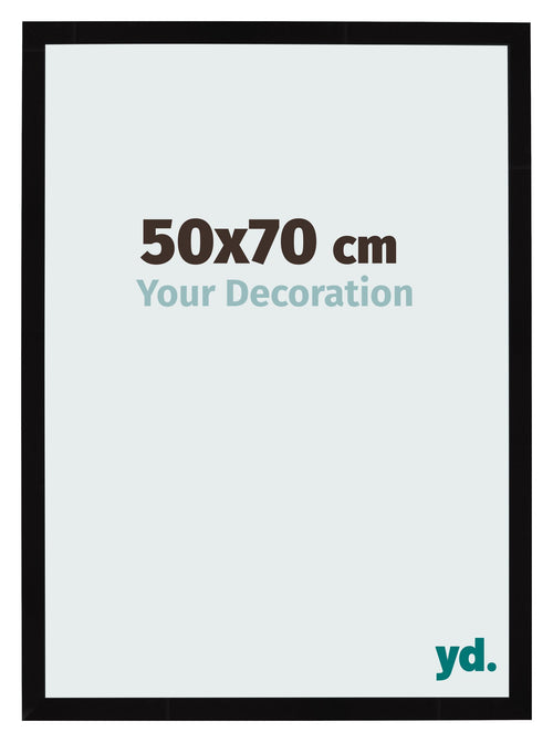 Cornice 50x70cm Nero Lucente MDF Bologna Davanti Dimensione | Yourdecoration.it