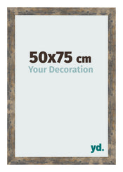 Cornice 50x75cm Blu Oro Fondente MDF Bologna Davanti Dimensione | Yourdecoration.it