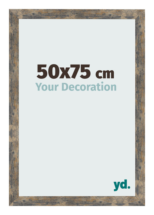 Cornice 50x75cm Blu Oro Fondente MDF Bologna Davanti Dimensione | Yourdecoration.it